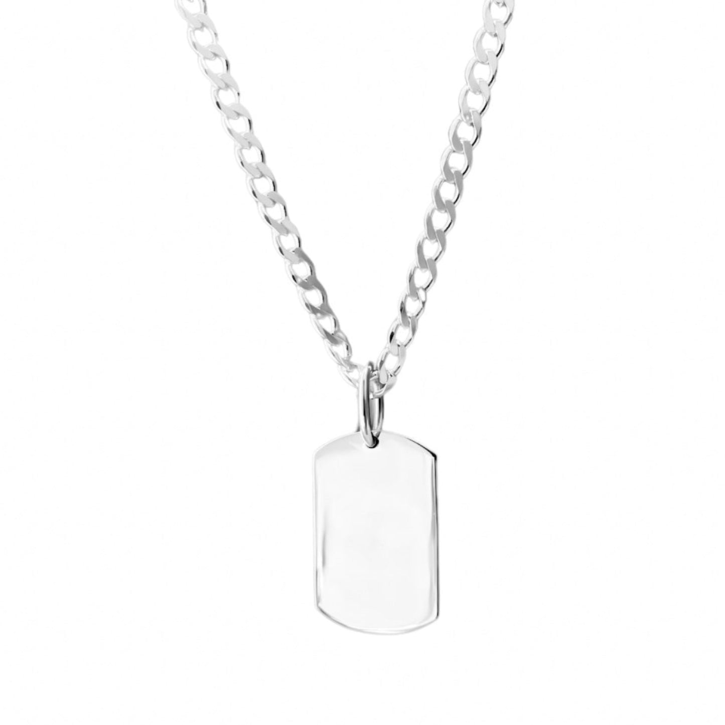 Collar de placa pequeña en plata 925/950