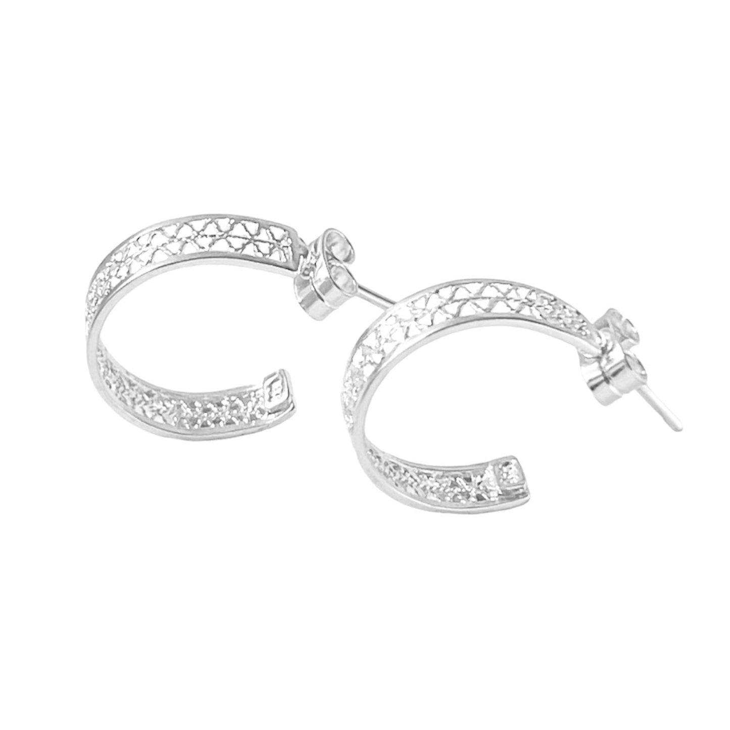 Argollas doble en plata 925/950