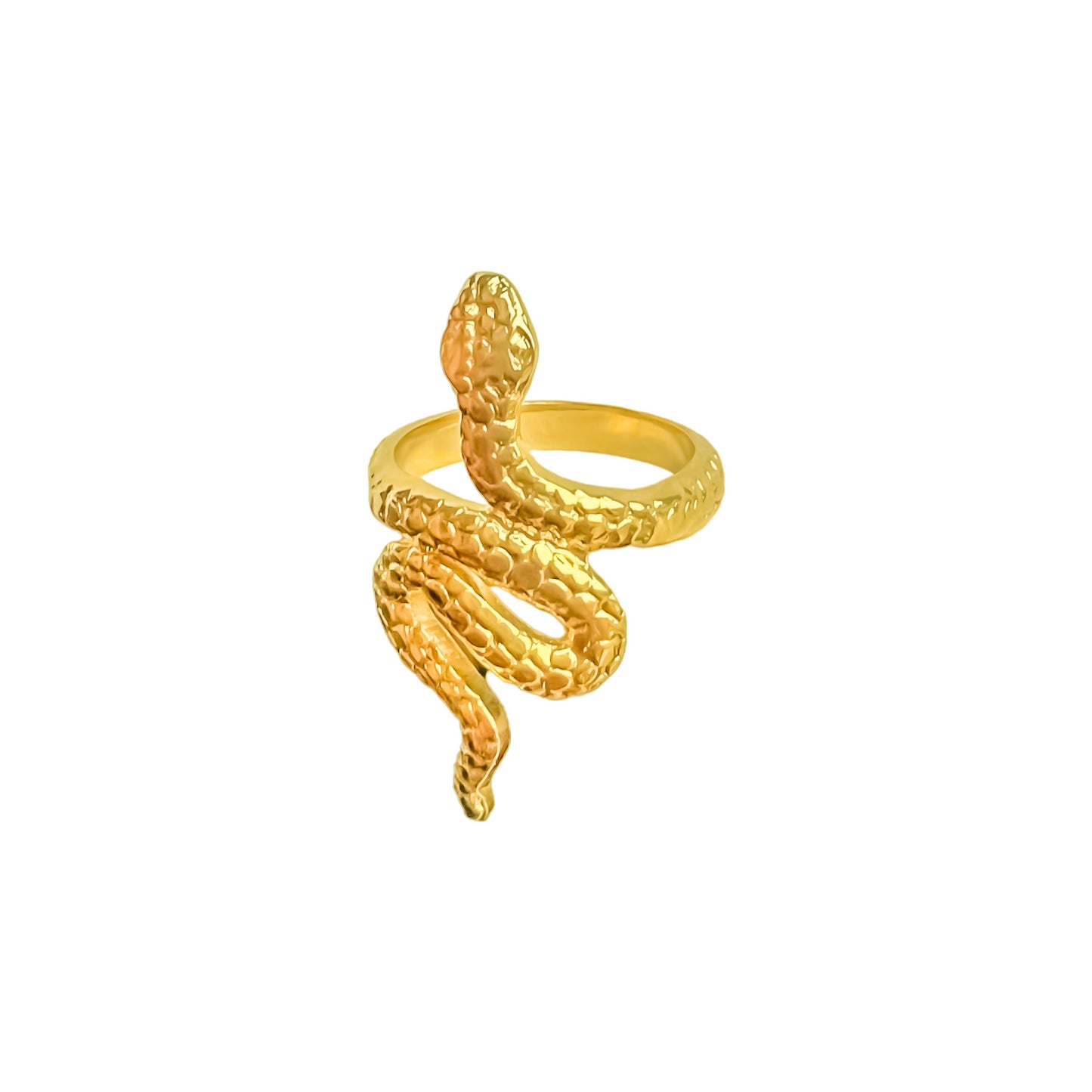 Anillo serpiente en plata 925/950 enchapado en oro de 18k