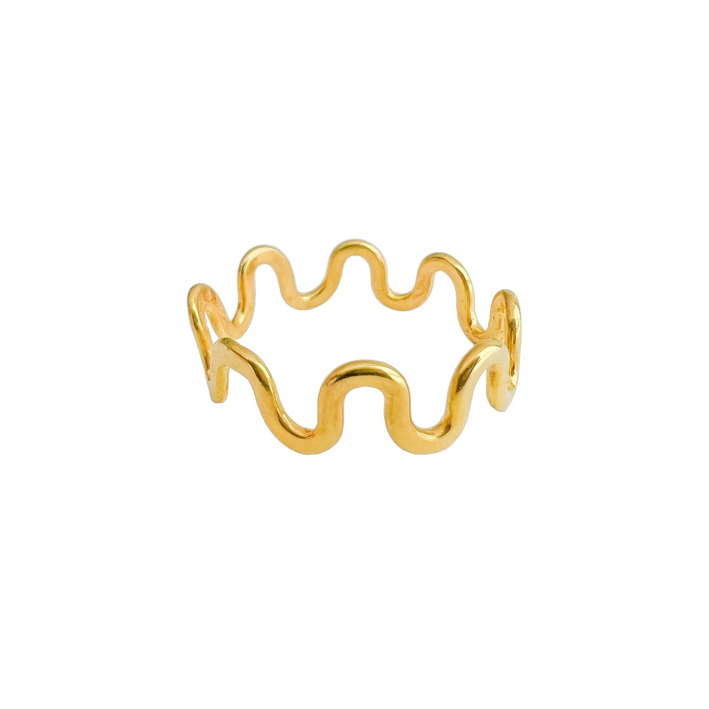 Anillo ondas enchapado en oro de 18k