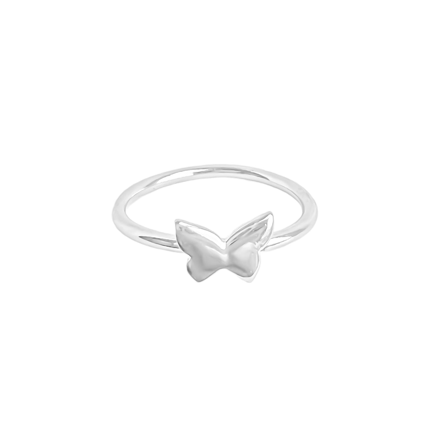 Anillo minimalista mariposa en plata 925/950 enchapado en oro de 18k