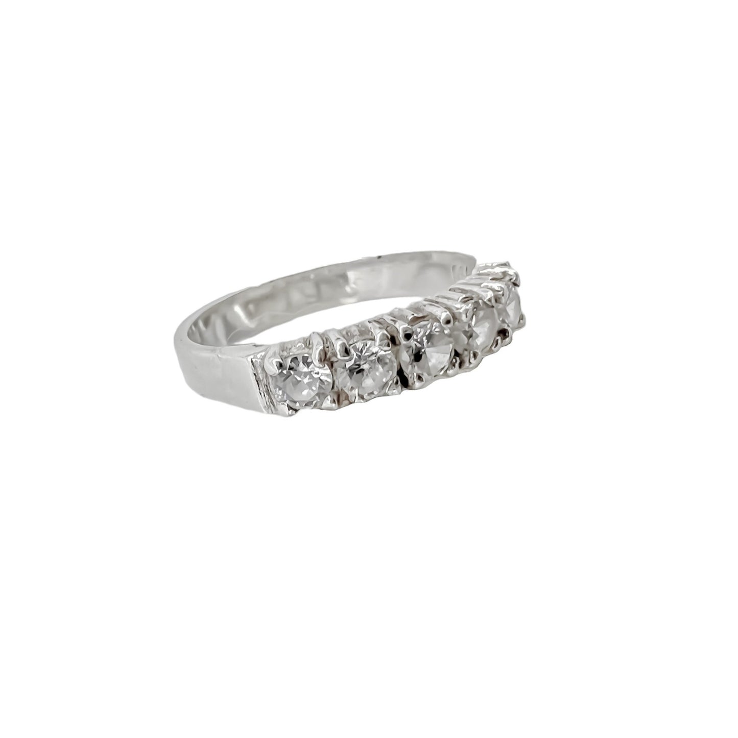 Anillo promesa con 5 circones en plata 925/950