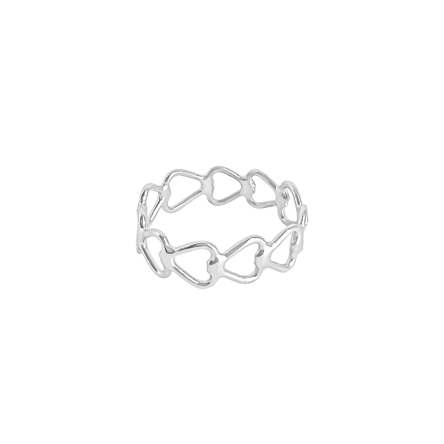 Anillo corazón lado en plata 925/950 enchapado en oro de 18k