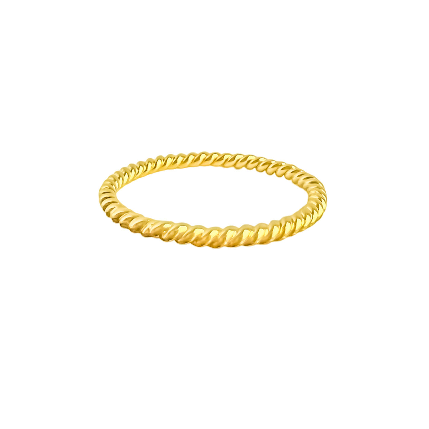 Anillo clásico entorchado en plata 925/950 enchapado en oro de 18k