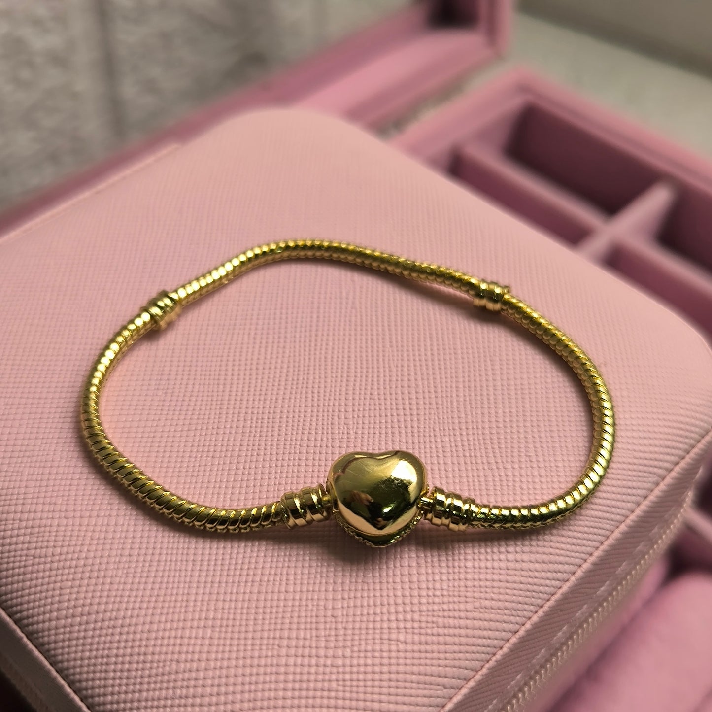 Pulsera corazón doble en acero inoxidable