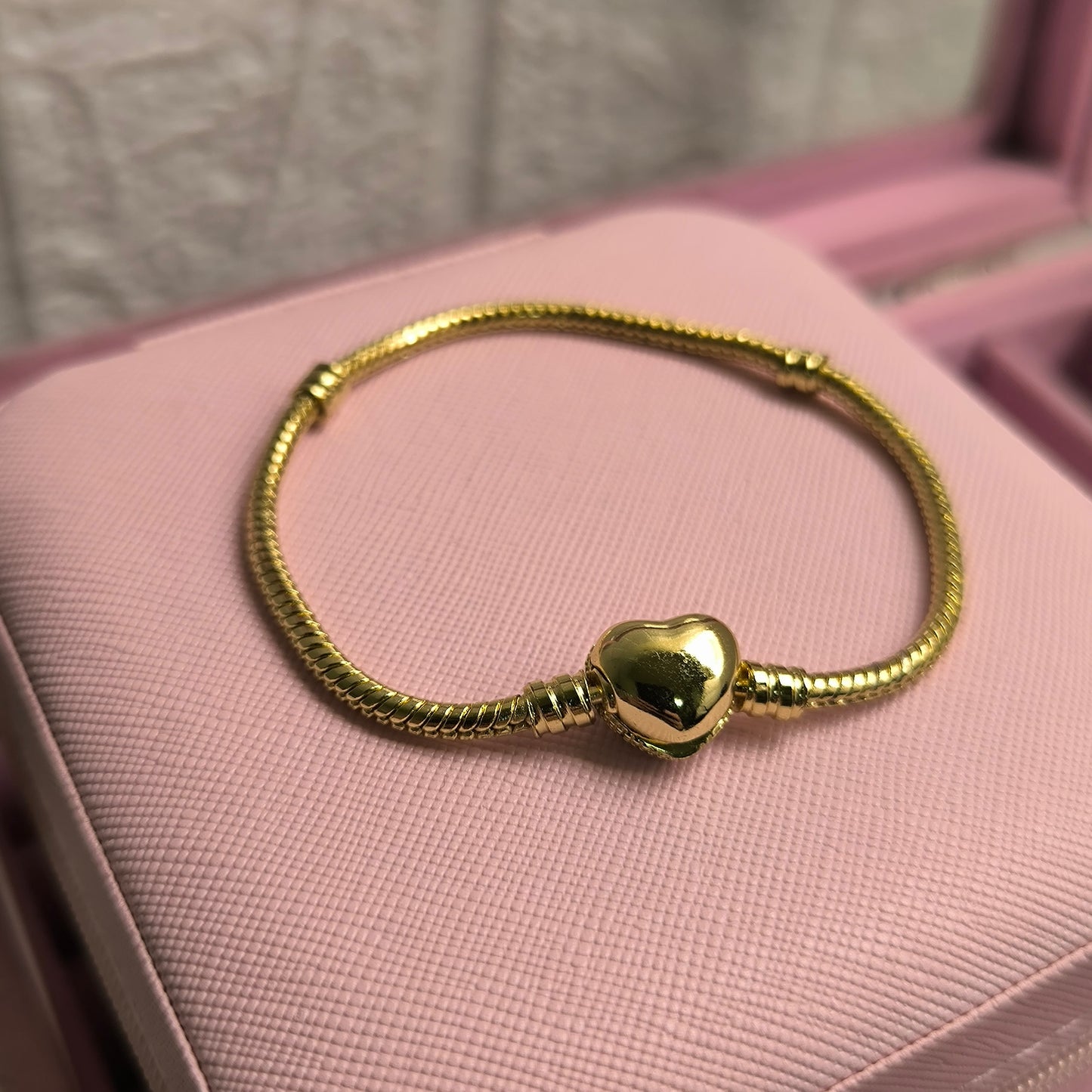 Pulsera corazón doble en acero inoxidable