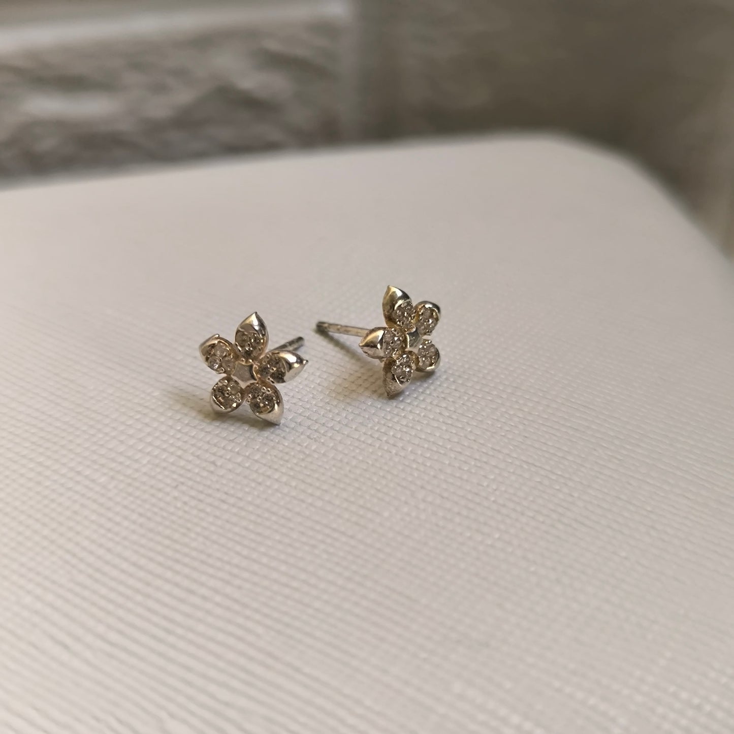 Aretes flores en plata 925/950