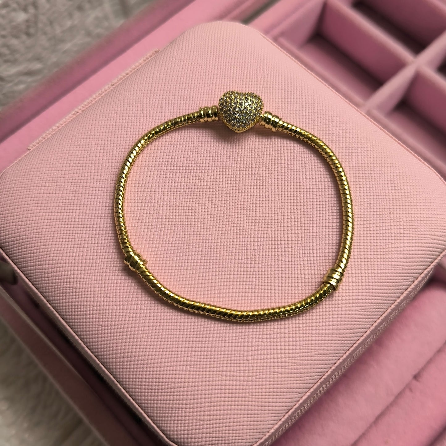 Pulsera corazón doble en acero inoxidable