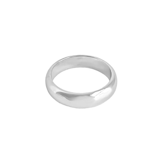 Anillo media caña en plata 925/950