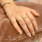 Anillo minimalista circular en plata 925/950 enchapado en oro de 18k