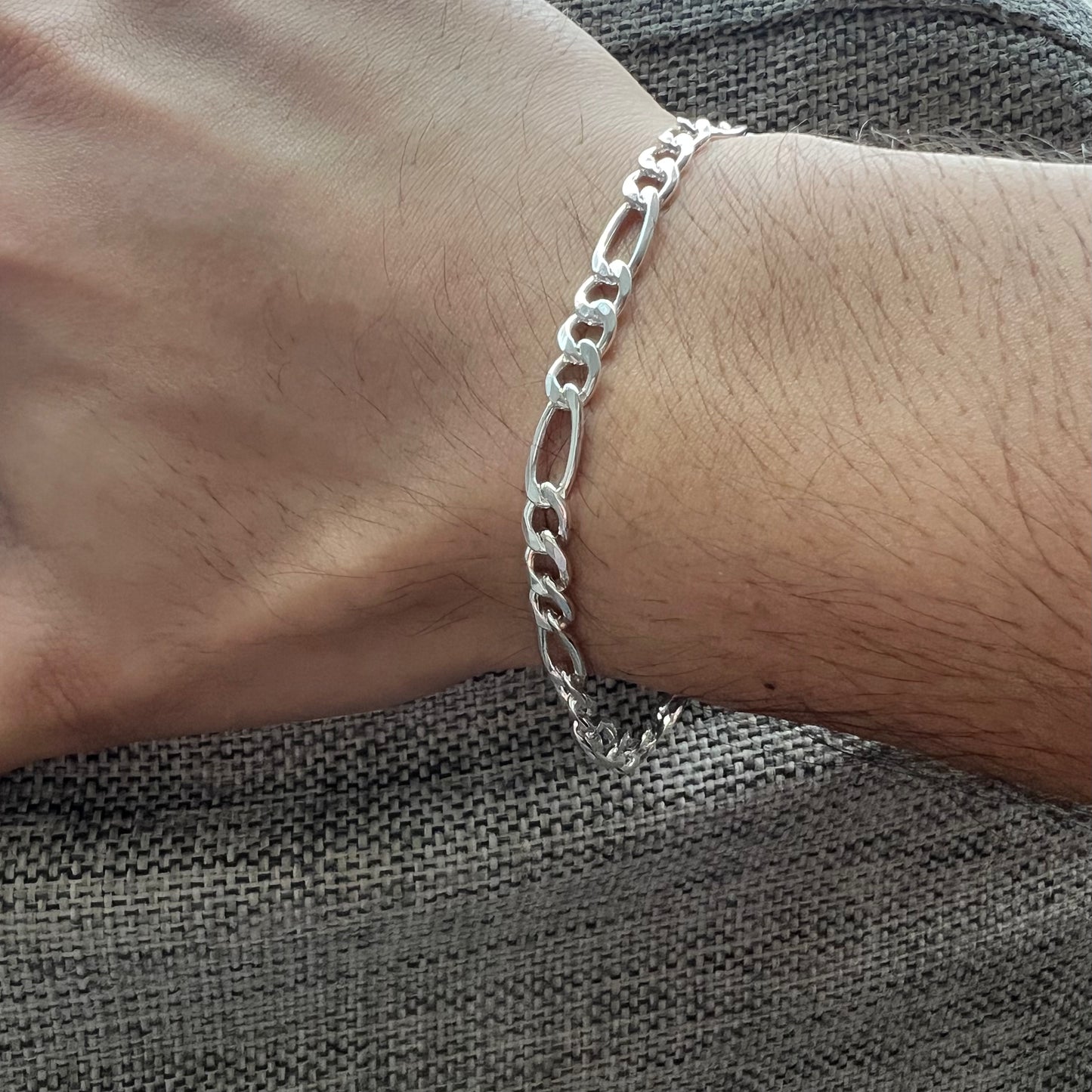 Pulsera fígaro 4mm en plata 925/950