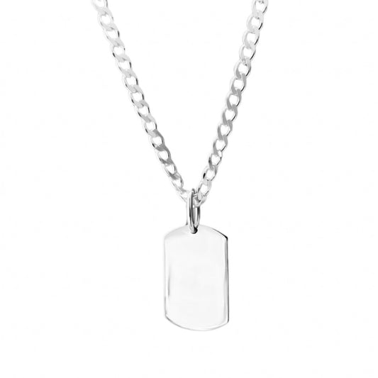 Collar de placa pequeña en plata 925/950