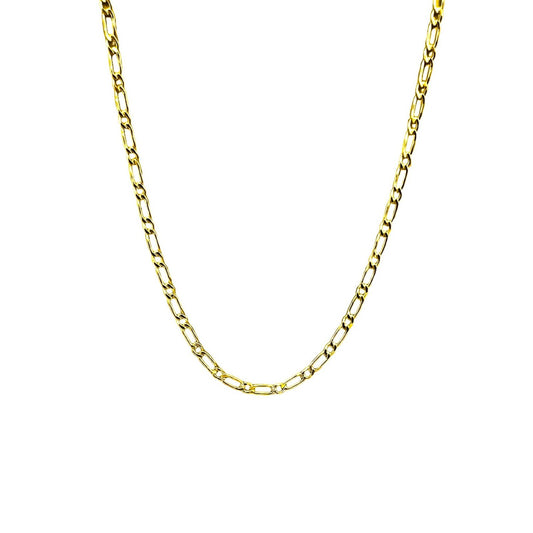 Cadena fígaro en plata 925/950 enchapada en oro de 18k