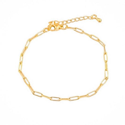 Pulsera eslabones en plata 925/950 enchapada en oro de 18k
