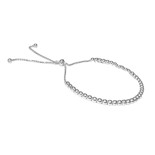 Pulsera bolitas regulable en plata 925/950