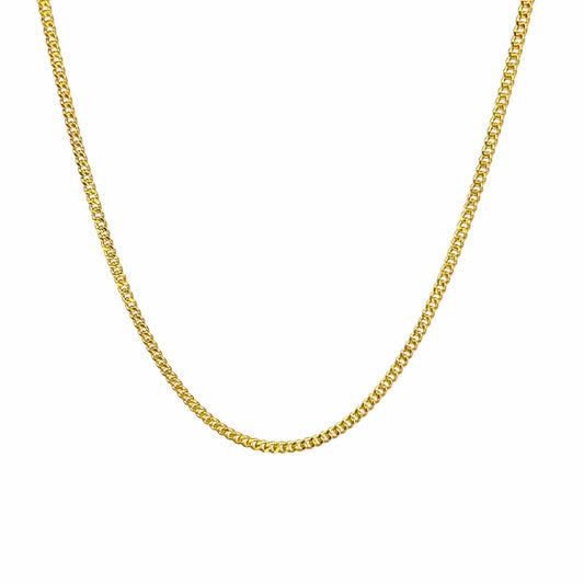 Cadena pancer 2mm enchapada en oro de 18k