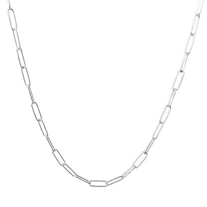 Collar eslabones y trébol en plata 925/950