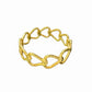 Anillo corazón lado en plata 925/950 enchapado en oro de 18k