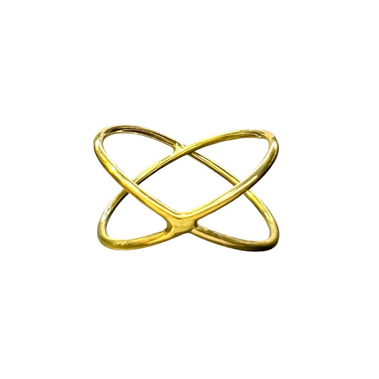 Anillo átomo en plata 925/950 enchapado en oro de 18k