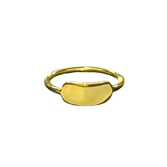 Anillo placa exclusiva en plata 925/950 enchapado en oro de 18k