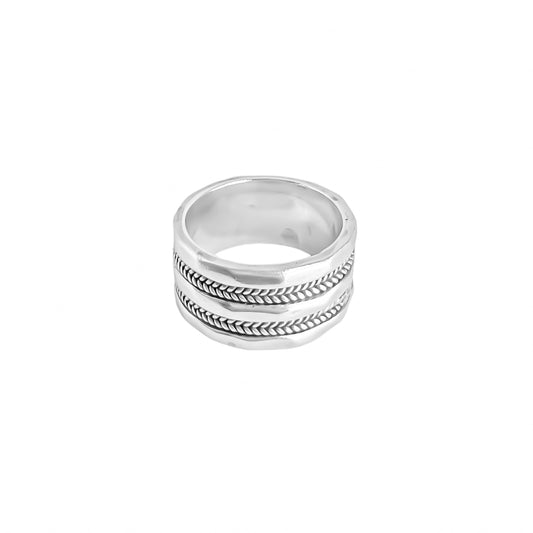 Anillo doble detalle en plata 925/950