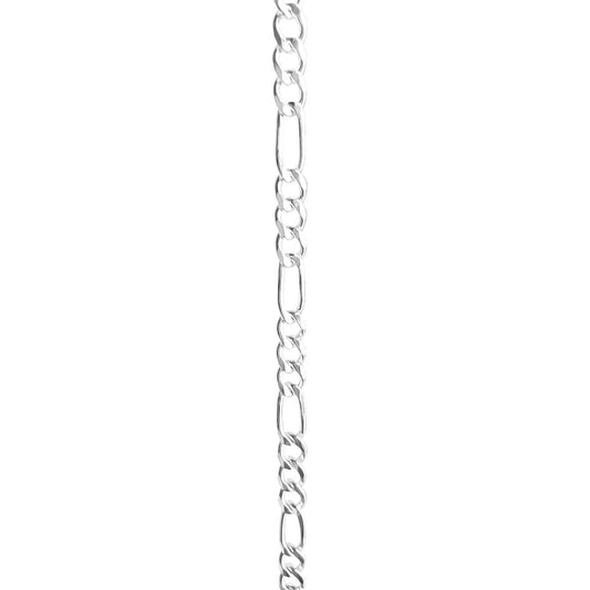 Pulsera fígaro 4mm en plata 925/950