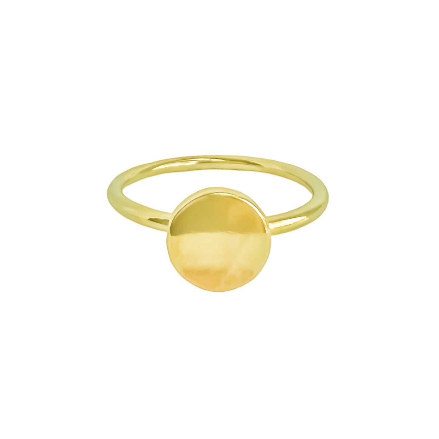 Anillo minimalista circular en plata 925/950 enchapado en oro de 18k