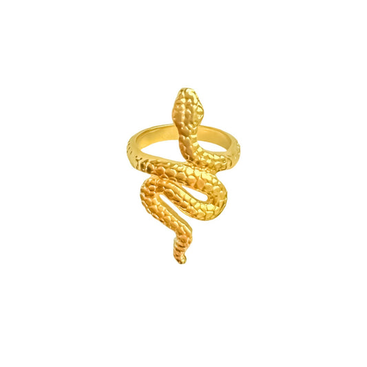 Anillo serpiente en plata 925/950 enchapado en oro de 18k