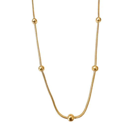 Collar de bolas con separación enchapado en oro de 18k
