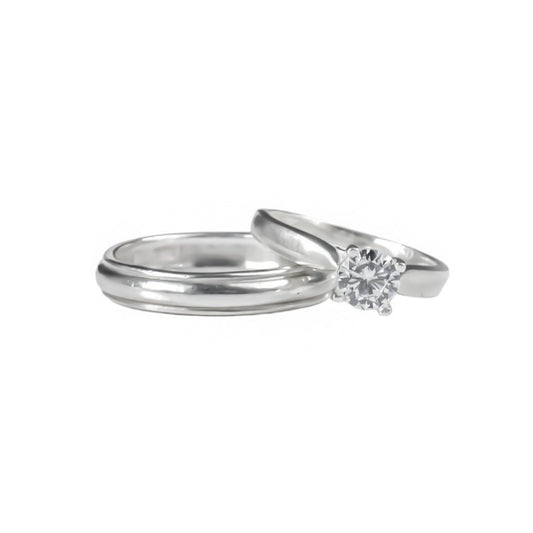 Anillos diamante de pareja en plata 925/950