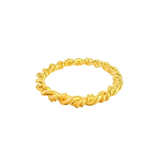Anillo entrelazado en plata 925/950 enchapado en oro de 18k
