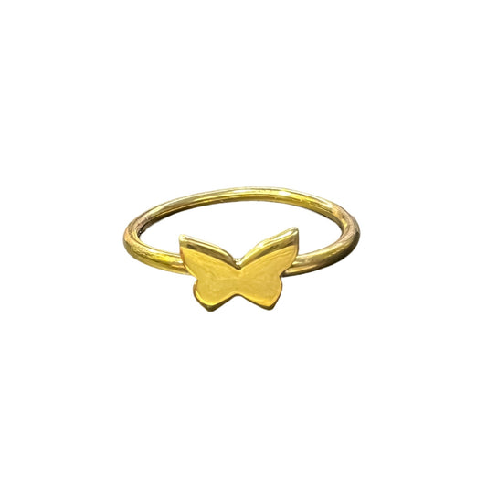 Anillo minimalista mariposa en plata 925/950 enchapado en oro de 18k