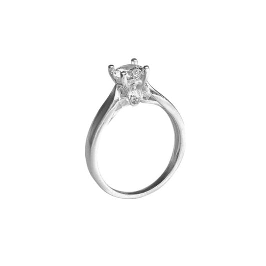 Anillo princesa con circón en plata 925/950