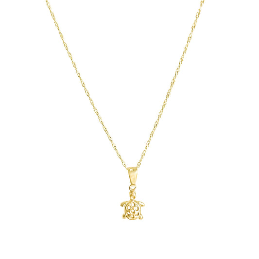 Collar tortuguita de Plata 925/950 enchapado en oro 18k