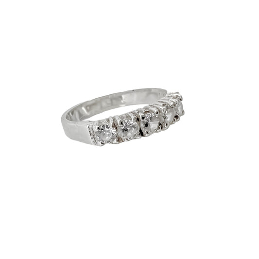 Anillo promesa con 5 circones en plata 925/950