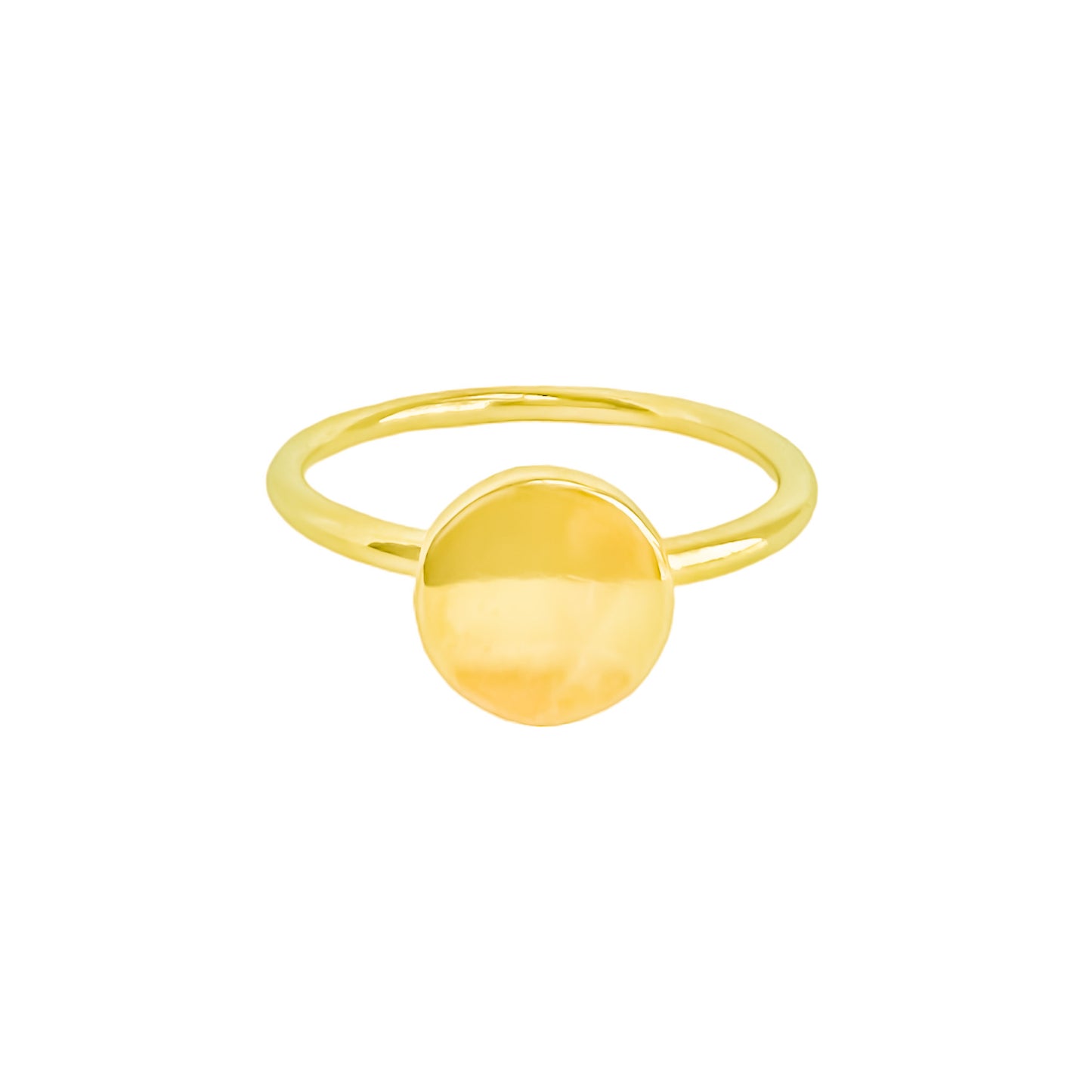 Anillo minimalista circular en plata 925/950 enchapado en oro de 18k