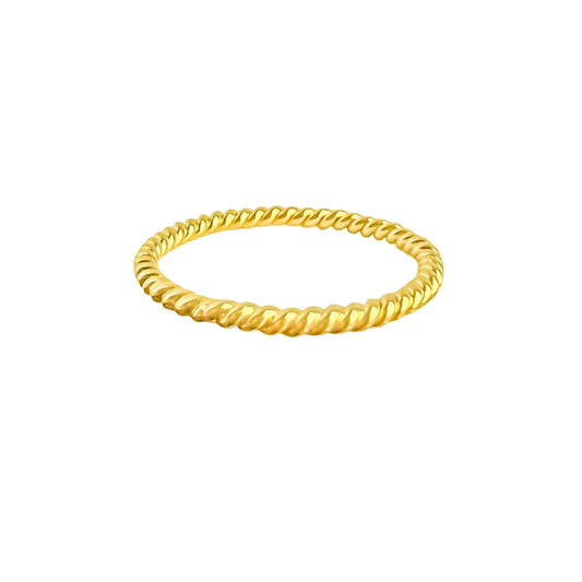 Anillo clásico entorchado en plata 925/950 enchapado en oro de 18k