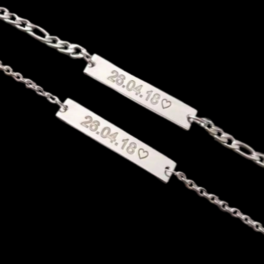 Pulseras para pareja en plata 925/950