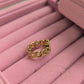 Anillo corazón brillante en acero inoxidable