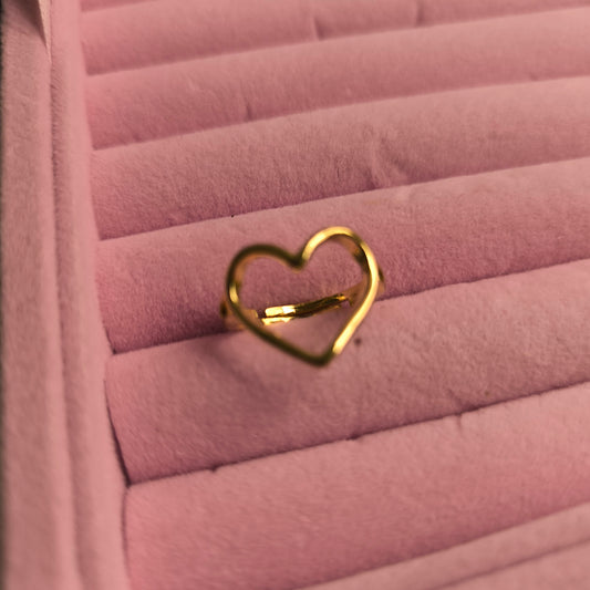 Anillo corazón XL en acero inoxidable